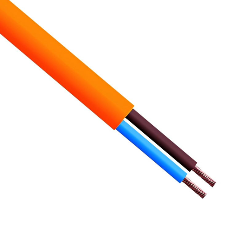 2 Core Orange Garden Flexible Rubber Cable - 0.75mm x 10 Metres