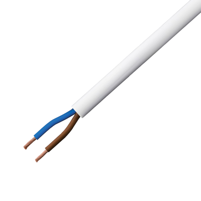 2 Core White Standard Flexible Cable - 0.75mm x 100 Metres Left