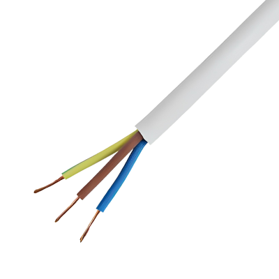 3 Core White Heat Resistant Flexible Cable - 0.75mm x 10 Metres Left