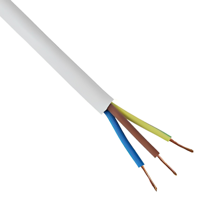 3 Core White Heat Resistant Flexible Cable - 0.75mm x 100 Metres