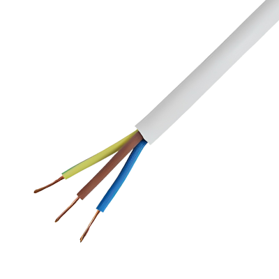 3 Core White Heat Resistant Flexible Cable - 1.5mm x 50 Metres Left