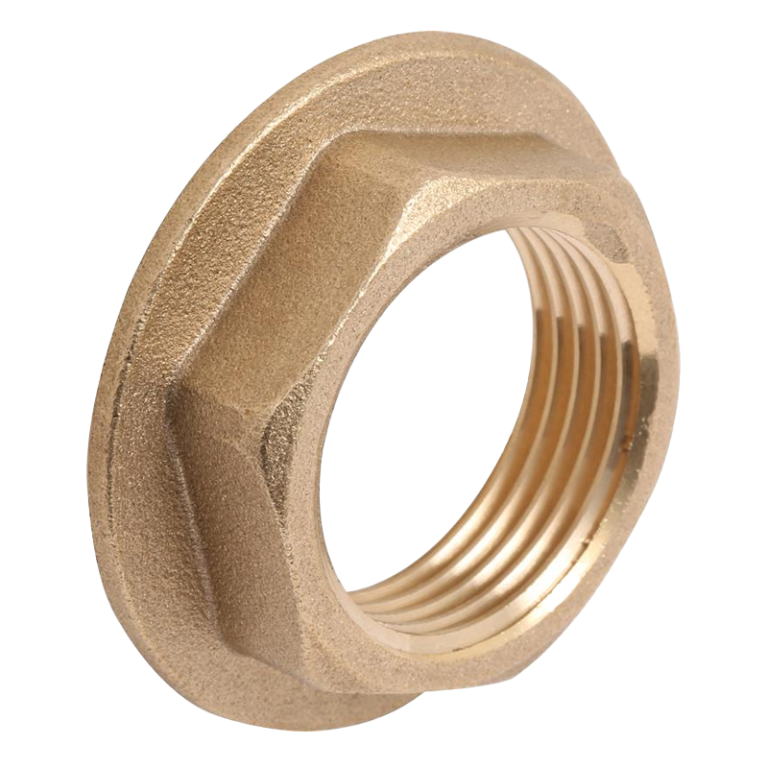 Brass BSP Threaded Flanged Hexagon Basin Waste Backnut - 1 1/2