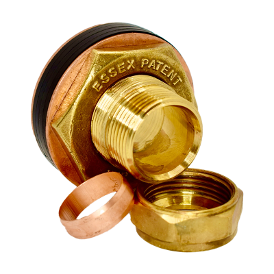 Brass CF1:R No Stop Flat:Curved Surface Flange - 15mm