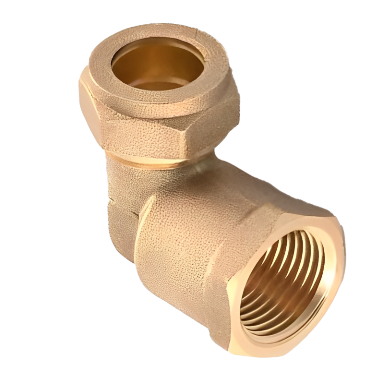 Brass Compression Parallel Female Elbow - 10mm x 1:4