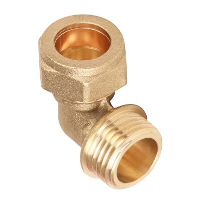 Brass Compression Parallel Male Elbow - 10mm x 1:2