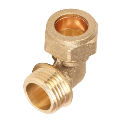 Brass Compression Parallel Male Elbow - 10mm x 1:2 Left