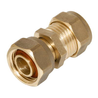 Brass Compression Straight Tap Connector - 15mm x 3:4 BSP Left