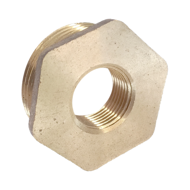 Brass Hexagon Reducing Bush - 1 BSP x 3:8 BSP 