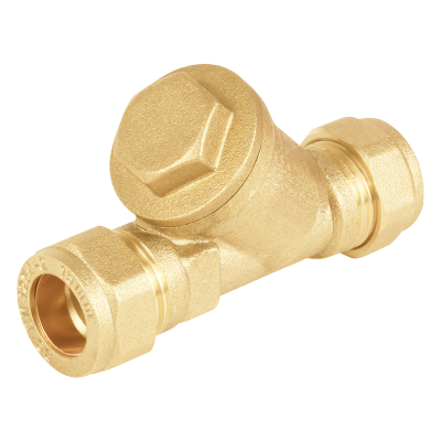 Brass In-Line Y Strainer - 15mm Left