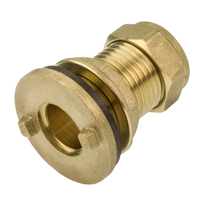 Brass Lug Style Tank Connector - 15mm Left