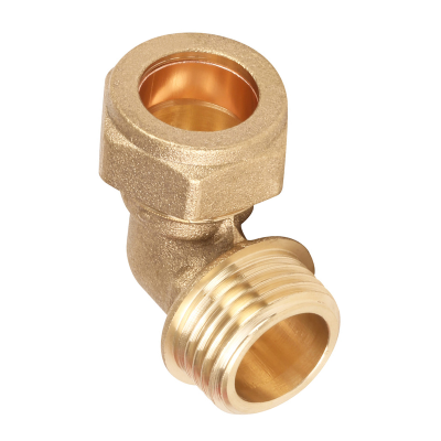 Brass Male Compression Taper Elbow - 10mm x 3:8 BSP