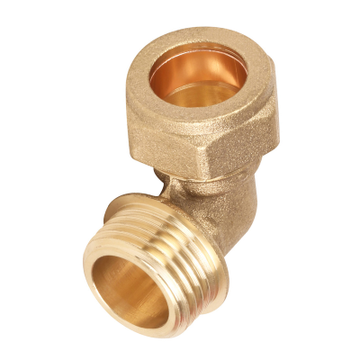 Brass Male Compression Taper Elbow - 10mm x 3:8 BSP Left