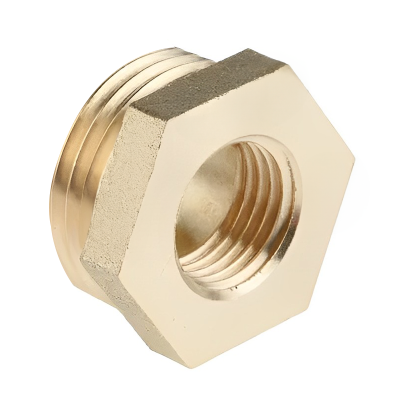 Brass Threaded Hexagon Bush - 1 1:2 Inch BSP x 1 Inch BSP