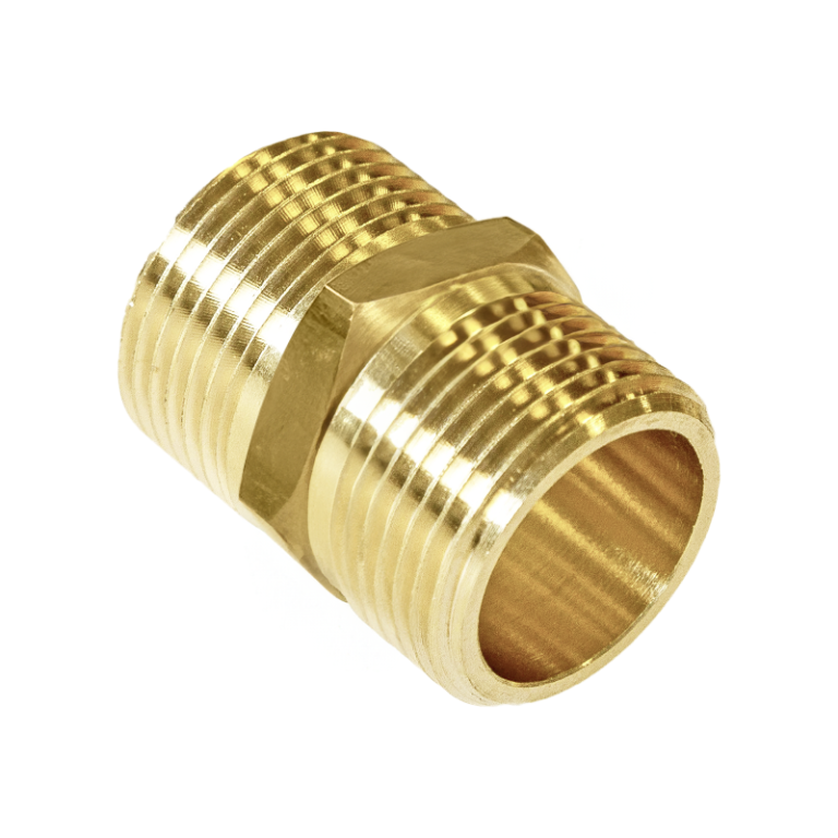 Brass Threaded Hexagon Nipple - 1 1:2 BSP