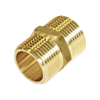 Brass Threaded Hexagon Nipple - 3:8 BSP Left