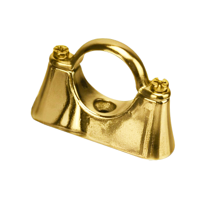 Cast Brass Hospital Pipe Bracket - 15mm Left