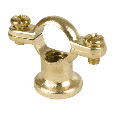 Cast Brass Pipe Ring & Back Plate - 15mm Left