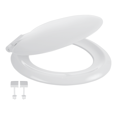 Celmac Sonata White Toilet Seat & Cover With Plastic Hinges Image