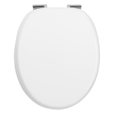 Celmac Woody Lux Soft Close White Toilet Seat & Wooden Cover Front