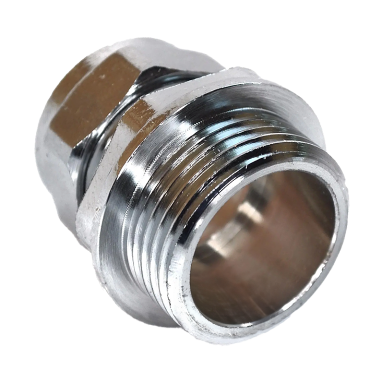 Chrome Compression Parallel Male Adapter - 15mm x 1:2 BSP