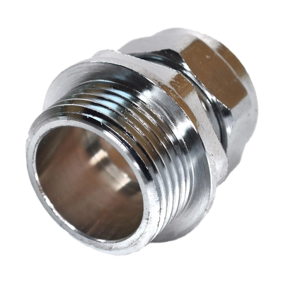 Chrome Compression Parallel Male Adapter - 15mm x 1:2 BSP Left