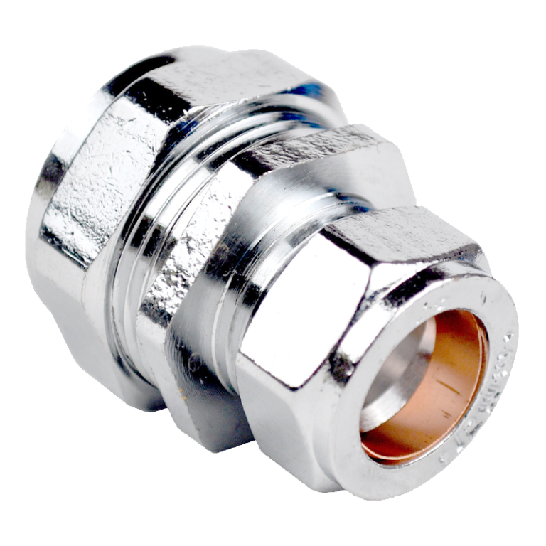 Chrome Compression Reducing Coupling Fitting - 15mm x 10mm