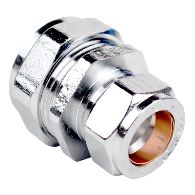 Chrome Compression Reducing Coupling Fitting - 15mm x 12mm