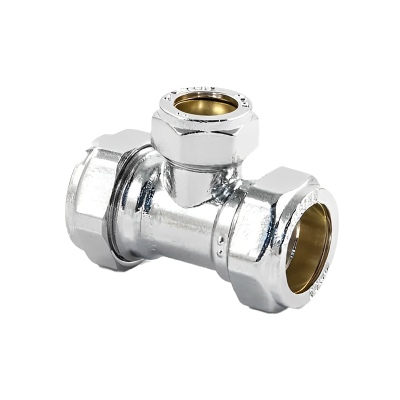 Chrome Compression Reducing Tee - 28mm x 28mm x 15mm