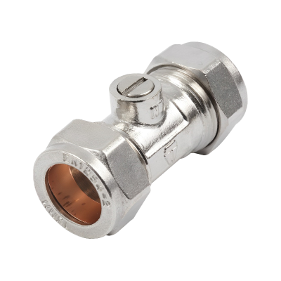 Chrome Economy Isolation Valve - 22mm Left