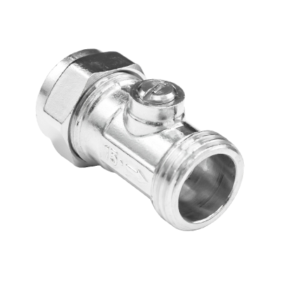 Chrome Flat Faced Isolation Service Valve - 15mm