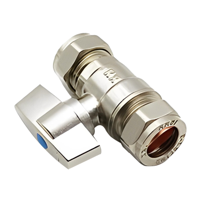 Chrome IsoPlus Full Feature Isolation Valve - 15mm Left