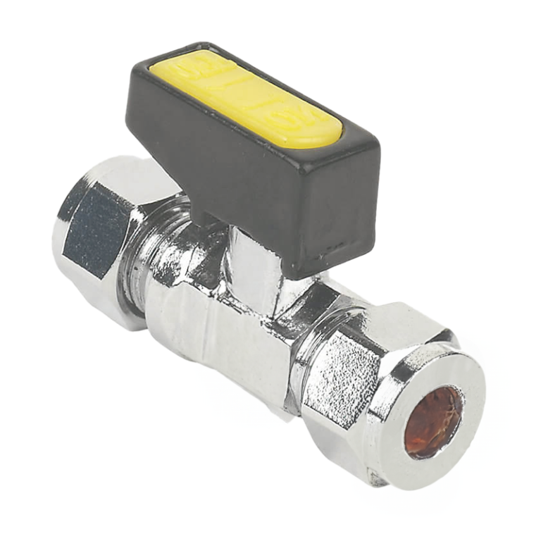 Chrome Mini Lever Gas Ball Valve - 10mm