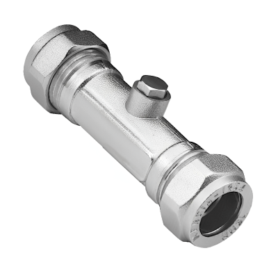 Chrome Plated Brass Compression Double Check Valve - 15mm