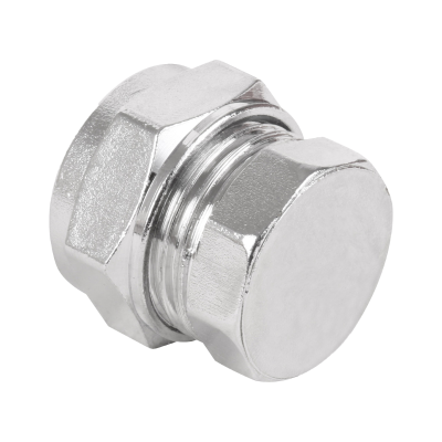 Chrome Plated Brass Compression Stop End - 15mm