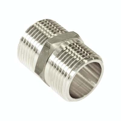 Chrome Plated Brass Threaded Hexagon Nipple - 1:2 BSP