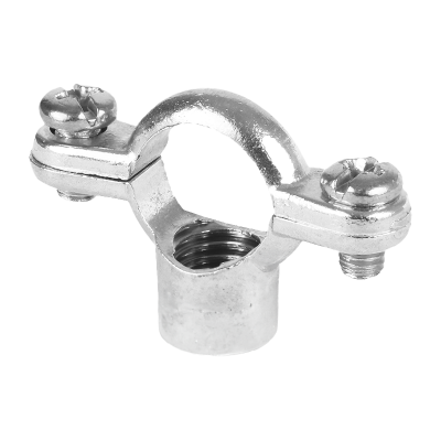 Chrome Plated Cast Brass Single Pipe Ring - 22mm Left