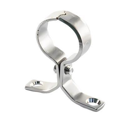 Chrome Plated Pressed Brass Pipe Clip Bracket - 15mm Left