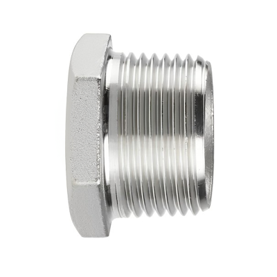 Chrome Threaded Hexagon Bush - 1 Inch BSP x 1:2 Inch BSP Side