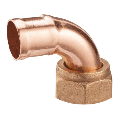 Copper End Feed Bent Cylinder Union Connector - 22mm x 1 Left