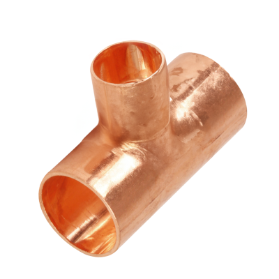 Copper End Feed Reducing Tee - 28mm x 28mm x 15mm Left