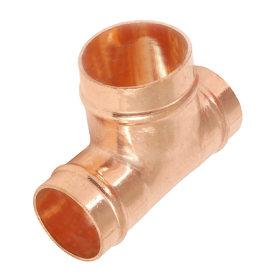 Copper Solder Ring Reducing Tee - 15mm x 15mm x 22mm Left