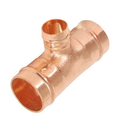 Copper Solder Ring Reducing Tee - 22mm x 22mm x 15mm Left