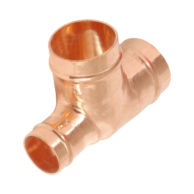 Copper Solder Ring Reducing Tee - 28mm x 15mm x 28mm Left