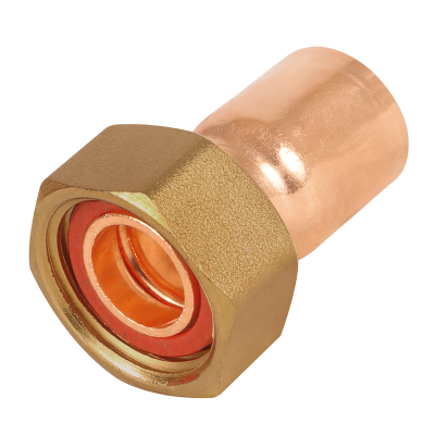 Copper Straight End Feed Tap Connector - 15mm x 1:2 BSP Washer