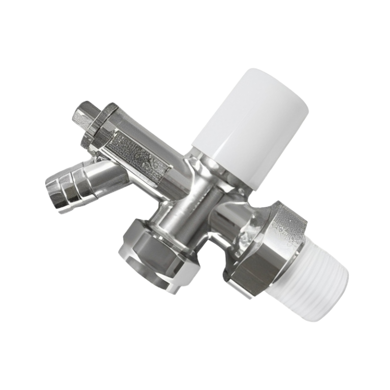 CrestaLux Angle Radiator Valve With Draw Off - 10mm