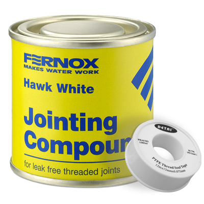 FERNOX Chemicals Hawk White Jointing Compound & PTFE Tape - 400g