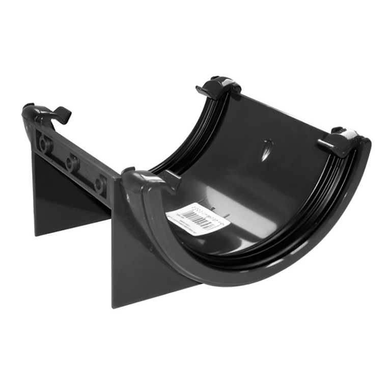 FloPlast Black Half Round Fascia Gutter Union Bracket - 112mm