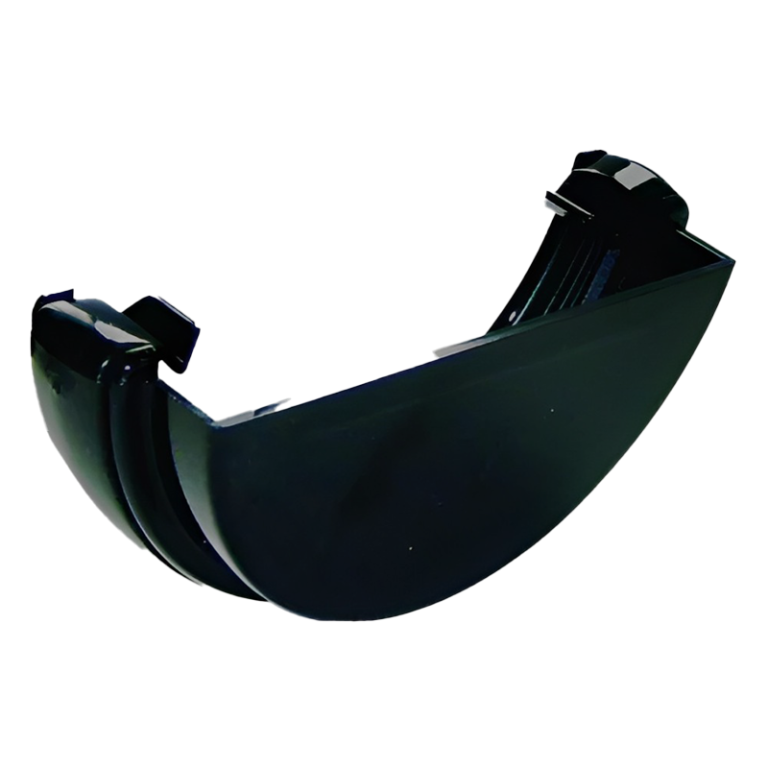 FloPlast Black Half Round Gutter External Stop End - 112mm