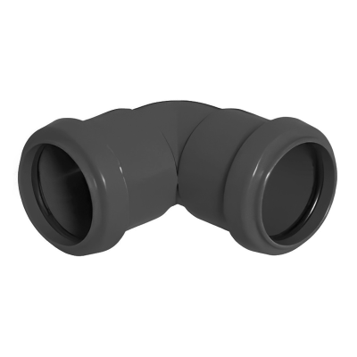 FloPlast Black Pushfit Waste Pipe Knuckle - 32mm Left