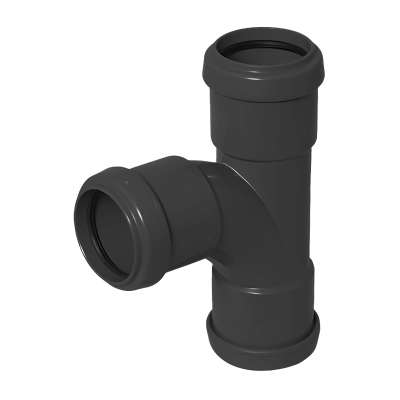 FloPlast Black Pushfit Waste Pipe Tee - 32mm Left